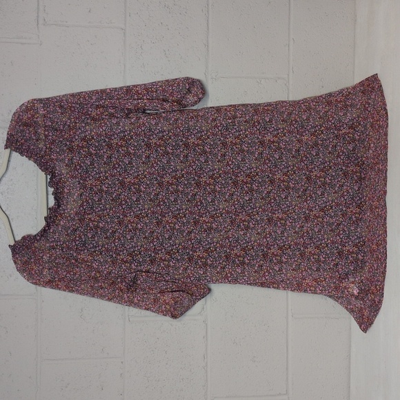 Old Navy Micro Floral Lined Tunic Top Size Large - Picture 7 of 9